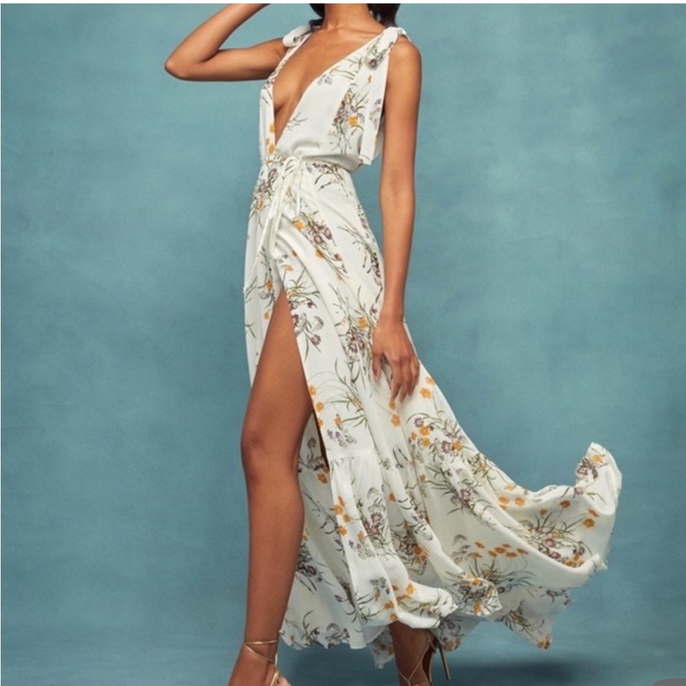 Reformation Chardonnay wrap dress